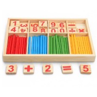 Joc matematic din lemn Montessori - cifre si betisoare