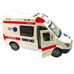 Ambulanta alba 22 cm cu sunete, lumini si radiocomanda