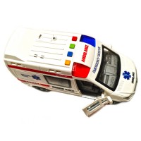 Ambulanta alba 22 cm cu sunete, lumini si radiocomanda