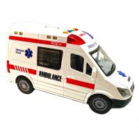 Ambulanta alba 22 cm cu sunete, lumini si radiocomanda