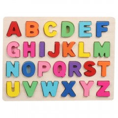 Puzzle lemn multicolor Invata Alfabetul, dimensiuni: 30 cm x 22 cm