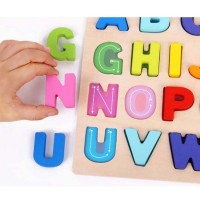 Puzzle lemn multicolor Invata Alfabetul, dimensiuni: 30 cm x 22 cm