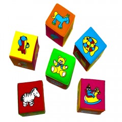 Set 6 cuburi din burete pentru bebelusi