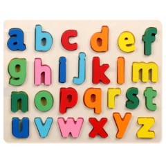 Puzzle lemn multicolor Invata Alfabetul, dimesiuni: 24 cm x 22 cm