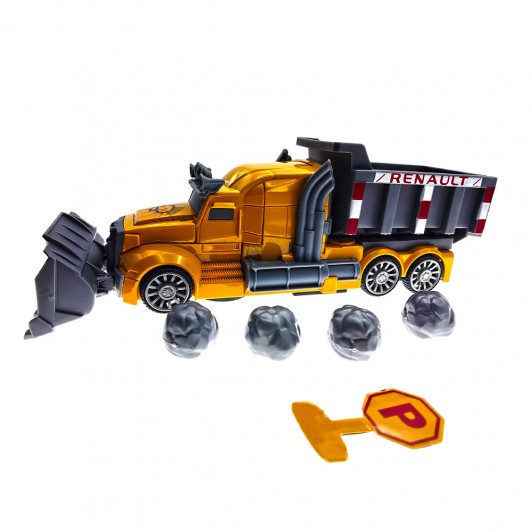 Buldozer transformers galben 23 cm cu sunete