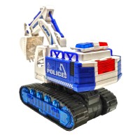 Excavator alb Transformers 20 cm cu lumini si sunete