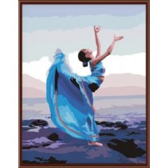 Set pictura pe numere "Balerina in Albastru" 40x50 cm