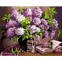 Set pictura pe numere "Liliac in vaza" 40x50 cm