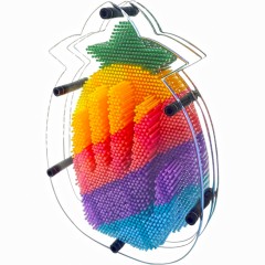 Jucarie PIN ART forma ananas multicolora 25x19 cm