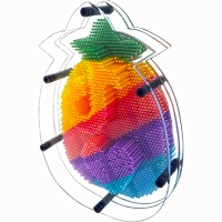 Jucarie PIN ART forma ananas multicolora 25x19 cm