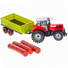 Tractor 55 cm cu remorca incarcata cu lemne