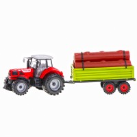 Tractor 55 cm cu remorca incarcata cu lemne