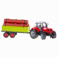 Tractor 55 cm cu remorca incarcata cu lemne