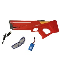 Pistol cu apa rosu cu incarcare USB, 550 ml rezervor apa, 12 m distanta tragere