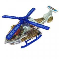 Elicopter alb politie 28 cm cu lumini 3D si sunete