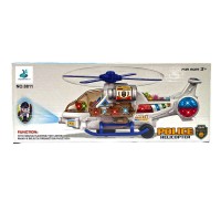 Elicopter alb politie 28 cm cu lumini 3D si sunete