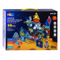Set blocuri de constructie magnetice 68 piese