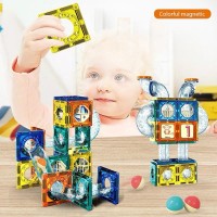 Set blocuri de constructie magnetice 68 piese