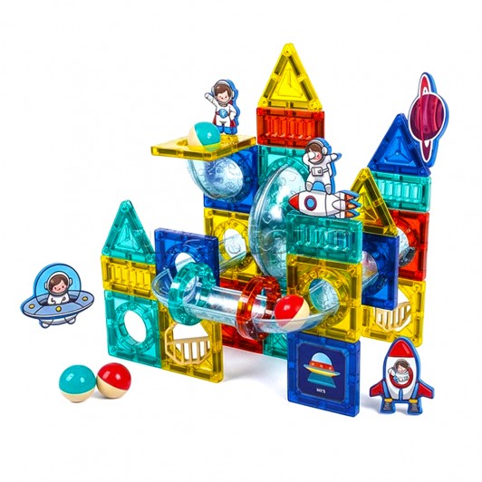 Set blocuri de constructie magnetice 68 piese