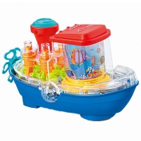 Vapor de jucarie multicolor cu roti, sunete si proiectie lumini Vapor de jucarie multicolor cu roti, sunete si proiectie lumini