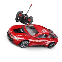 Masinuta sport cu radiocomanda, lumini, sunete 20 cm incarcare USB rosie