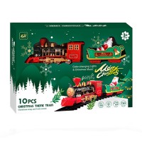 Trenulet electric cu vagonul lui Mos Craciun, lumini si muzica de Craciun!