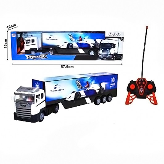 Camion tir 60 cm cu acumulator, remorca si radiocomanda