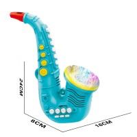 Saxofon de jucarie turcoaz cu baloane, muzica si lumini