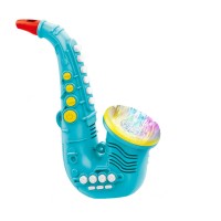 Saxofon de jucarie turcoaz cu baloane, muzica si lumini