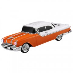 Boxa Portabila Retro 10W, Design Masina Clasica alb-rosu, Bluetooth, FM, TWS, USB, TF Card