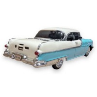 Boxa Portabila Retro 10W, Design Masina Clasica alb-bleu, Bluetooth, FM, TWS, USB, TF Card