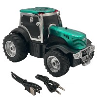 Boxa Portabila 10W, Design Tractor verde, Bluetooth, FM, TWS, USB, TF Card