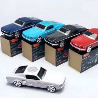 Boxa Portabila Retro 10W, Design Masina Clasica Ford Mustang bleu, Bluetooth, FM, TWS, USB, TF Card