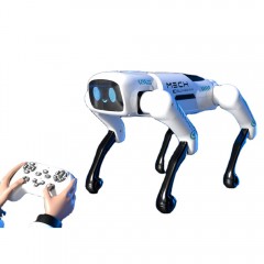 Robot caine inteligent, radiocomanda, jucarie interactiva copii, cu accesorii, alb, 6 ani+