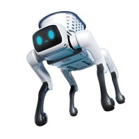 Robot caine inteligent, radiocomanda, jucarie interactiva copii, cu accesorii, alb, 6 ani+