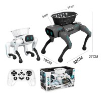 Robot caine inteligent, radiocomanda, jucarie interactiva copii, cu accesorii, alb, 6 ani+