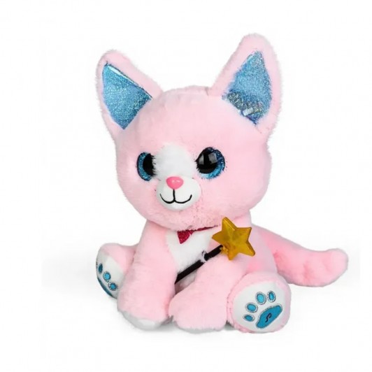 Jucarie Interactiva Pisicuta de Plus Roz, cu Bagheta Magica, Lumini si Sunete