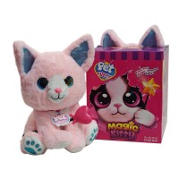 Jucarie Interactiva Pisicuta de Plus Roz, cu Bagheta Magica, Lumini si Sunete