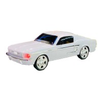 Boxa Portabila Retro 10W, Design Ford Mustang alb, Bluetooth, FM, TWS, USB, TF Card