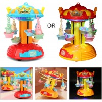 Carusel Muzical Copii cu Lumini și Rotire Automată – Jucărie Interactivă 2 în 1, Lumină de Veghe