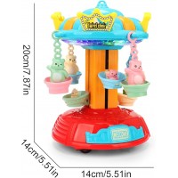 Carusel Muzical Copii cu Lumini și Rotire Automată – Jucărie Interactivă 2 în 1, Lumină de Veghe