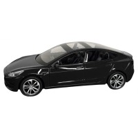 Masinuta metalica 20 cm, 1:24 Tesla Model 3, negru, deschidere usi, lumini si sunet