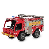 Set construcție Metalic 292 piese Camion Pompieri , unelte incluse – jucărie educativă STEM +8 ani