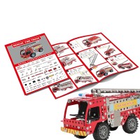 Set construcție Metalic 292 piese Camion Pompieri , unelte incluse – jucărie educativă STEM +8 ani