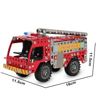 Set construcție Metalic 292 piese Camion Pompieri , unelte incluse – jucărie educativă STEM +8 ani