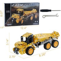 Set construcție Metalic 221 piese Utilaj Agricol, unelte incluse – jucărie educativă STEM +8 ani