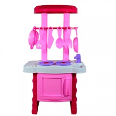 Bucătărie de jucărie pentru copii cu lumini si sunete, accesorii incluse, 3+ ani, roz