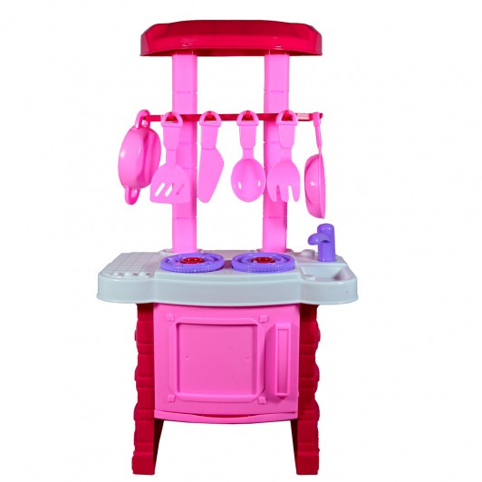 Bucătărie de jucărie pentru copii cu lumini si sunete, accesorii incluse, 3+ ani, roz