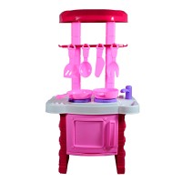 Bucătărie de jucărie pentru copii cu lumini si sunete, accesorii incluse, 3+ ani, roz