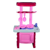 Bucătărie de jucărie pentru copii cu lumini si sunete, accesorii incluse, 3+ ani, roz